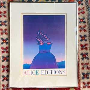 Jean-Michel FOLON (1934 - 2005) Alice Editions 1974 Original poster art print